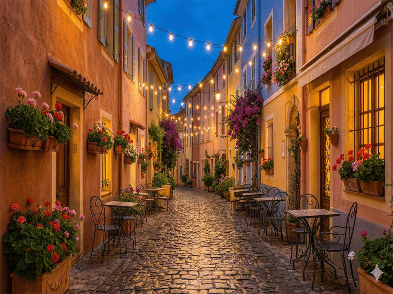 Same street at night