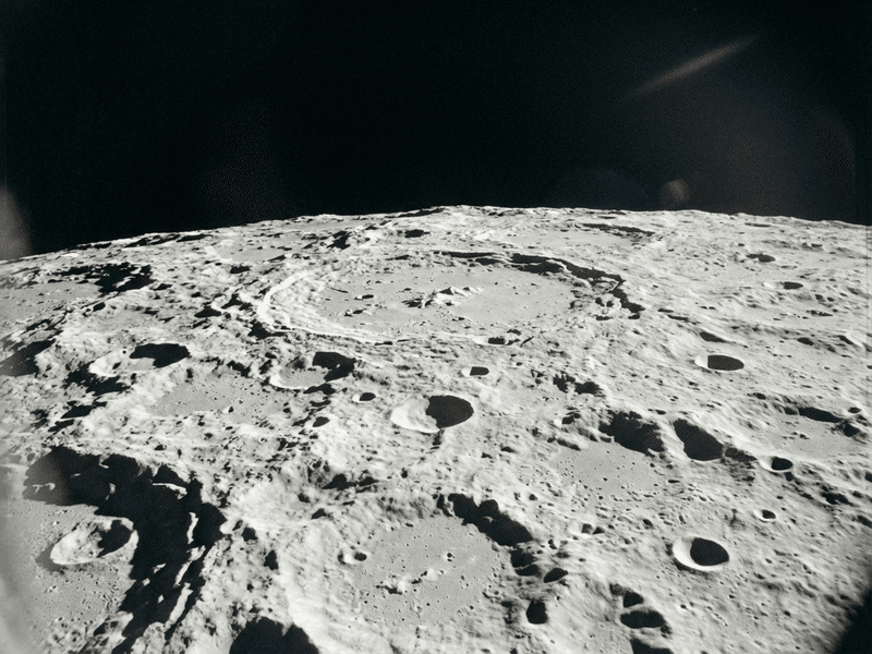 Moon surface seen from low orbit