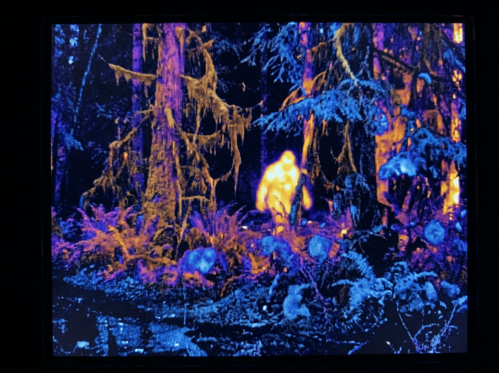 Thermal camera evidence of large figure in forest